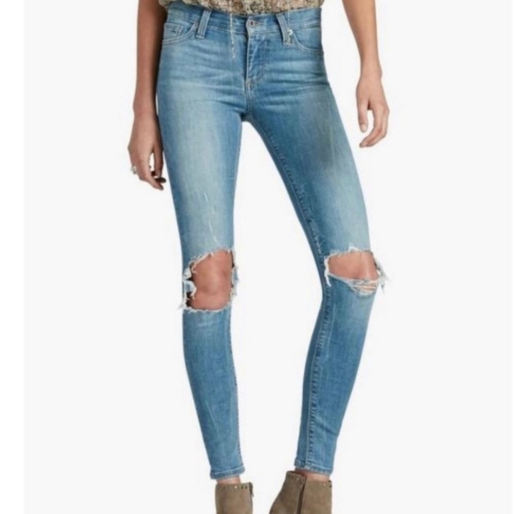 LUCKY BRAND Brooke Distressed Legging Ankle Jeans